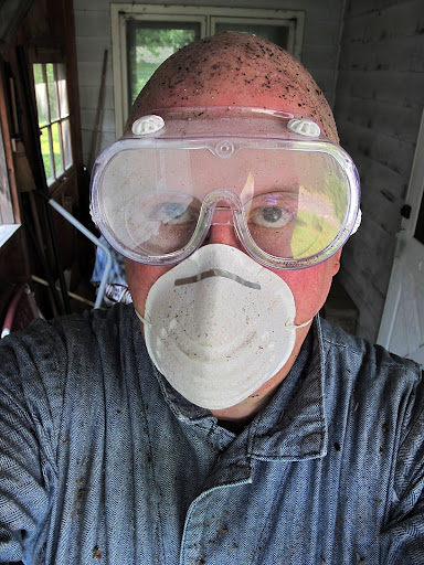 A respirator mask allows you to breath easy when installing insulation.