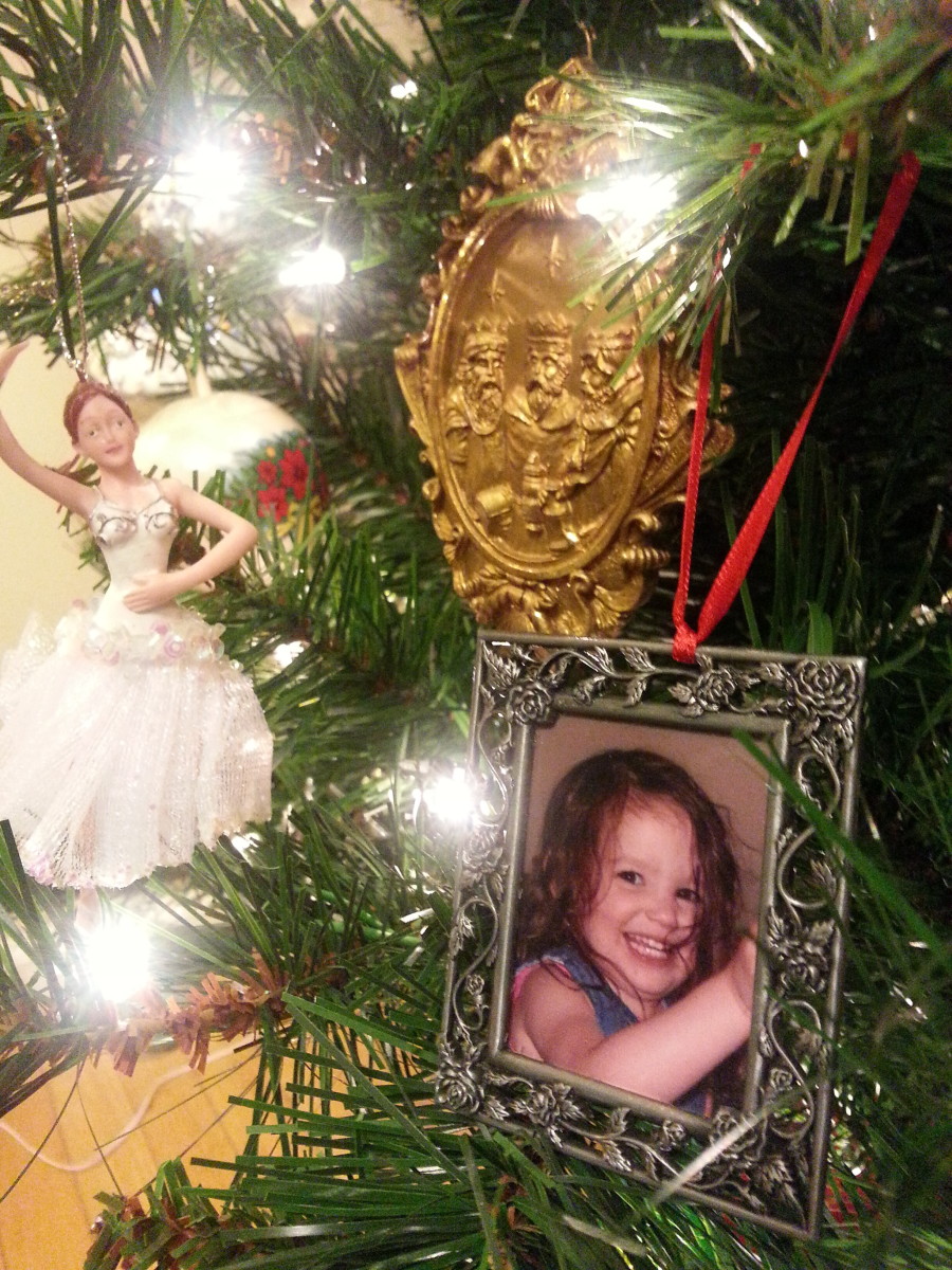 Photo frame of my youngest granddaughter given to us by my father-in-law when she was visiting with him.  