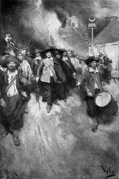 The burning of Virginia's capital, Jamestown, following Bacon's Rebellion