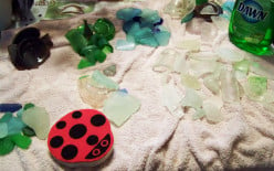 Sea Glass (or Beach Glass) Project #1 - Candle Holder