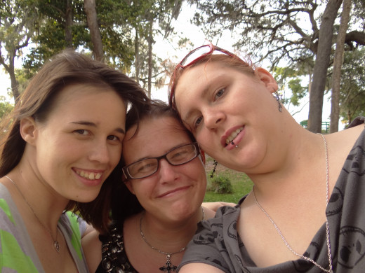 Me and my sisters (one biological, one unbiological) all three of us have been loved by the man above as daughters. From left to right: Kayla, Me, Lottie 
