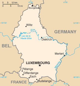 Map of Luxembourg  