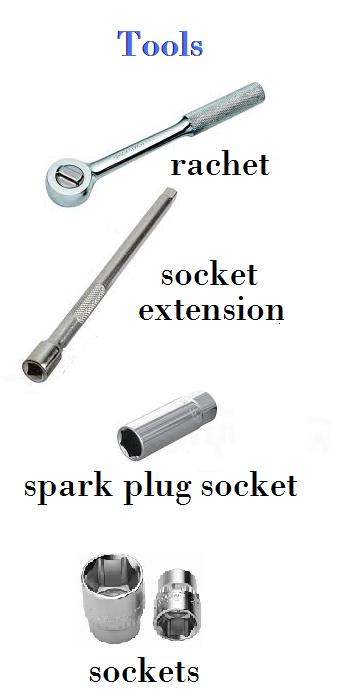 These are the tools you will need to change your spark plugs. Keep these handy and save money by doing it yourself.