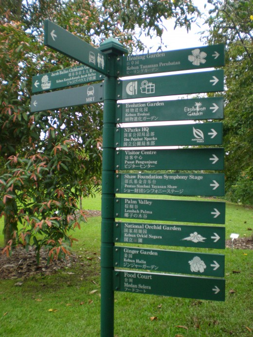Signpost, without which it is very easy to get lost in this park.