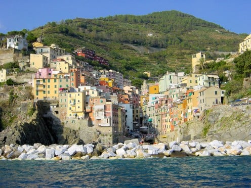 View of Riomaggiore from the sea