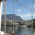 Looking up at Table Mountain through some of the "Esperance's" rigging