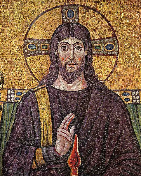 Mosaic depicting Christ in the Basilica of Sant'Apollinare Nuovo, Ravenna, Italy