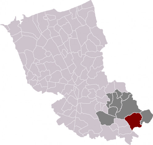 Map location of Steenwerck in Dunkirk 'arrondissement', Nord department, France 
