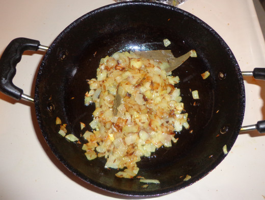 Onions turned golden brown