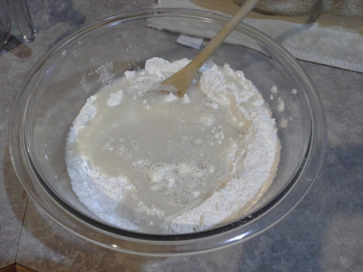 Step One: Follow my Yummy Pizza Crust Recipe to mix your pizza crust ingredients