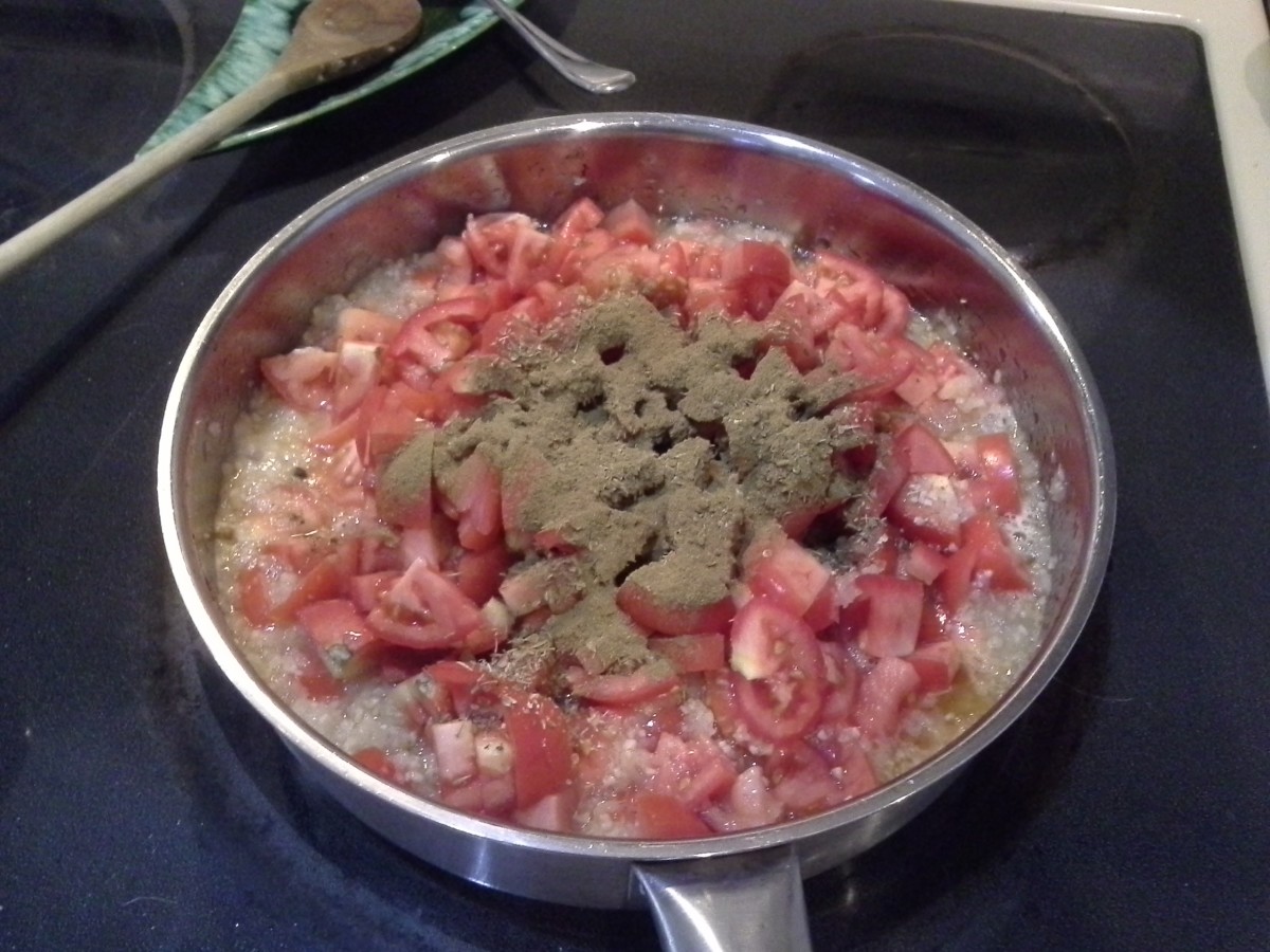 Step Two: Add your oregano; I used dried spices
