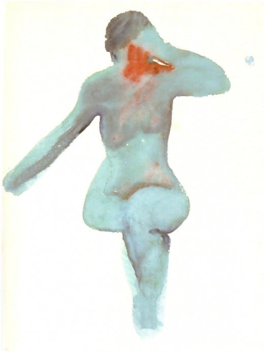 Figure 1:  Nude Series VIII, 1917.  Watercolor, 45.7 x 34.3 cm.