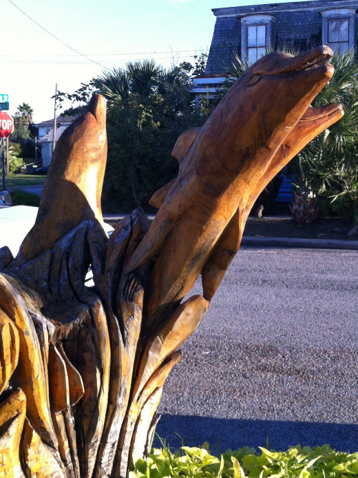 Sculptures carved from Ike.
