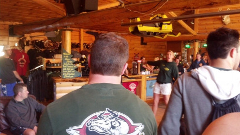 Raft guide presents to the group prior to our departure to the Kennebec. 2012