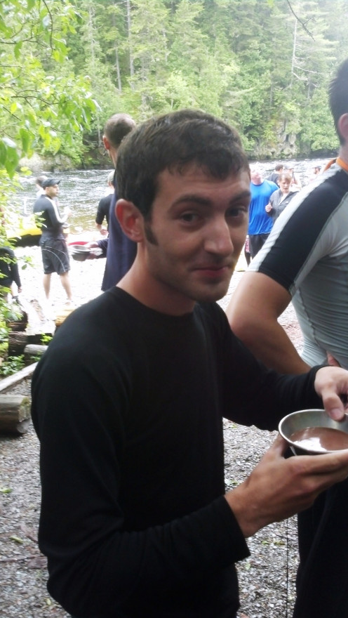 Having a little snack mid way through the trip. 2013