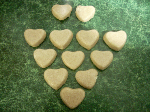 Completed Coconut Butter Valentine Hearts Candies With Cinnamon