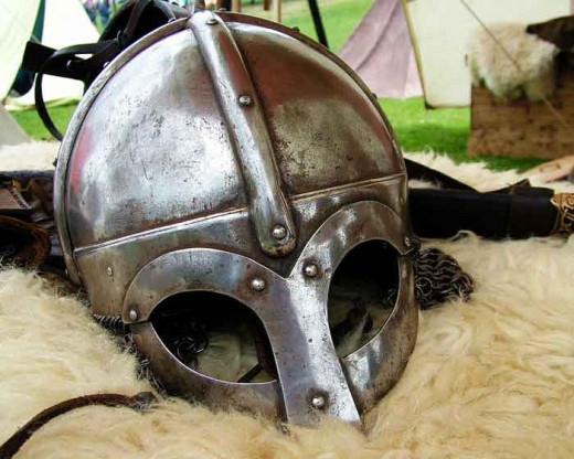 A king's war helm - visit the new Jorvik Viking Centre on Coppergate, York, or visit York during the Jorvik Viking Festival in mid-February and you'll be able to try one out for size (you, your kids...)