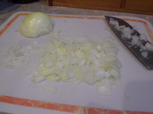 Step Seven: Chop your onion