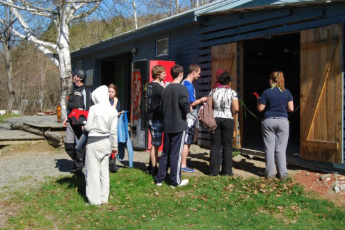 After breakfast, you'll head to the shed to gather your gear. 2010