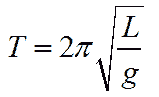Formula to calculate the time period of a pendulum