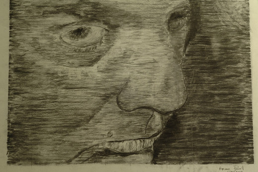 Self Portrait - Charcoal on paper