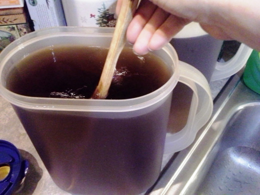 Step Ten: Stir your pitchers for at least a few minutes