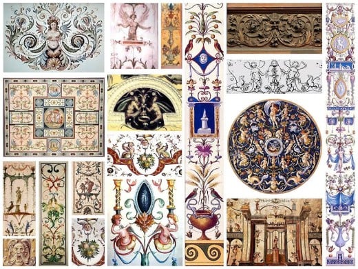 Examples of some of the Grotesque designs of the Renaissance Era