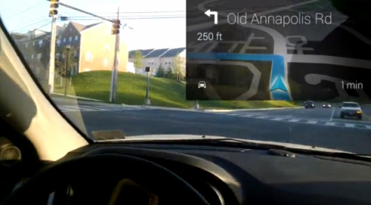 Google Glass providing navigation assistance