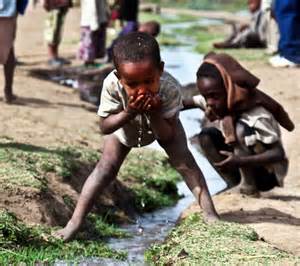 Clean water in most regions is hard to find. 