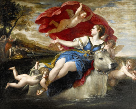 "Jupiter in the shape of a bull carrying off Europa," by Francesco Albani