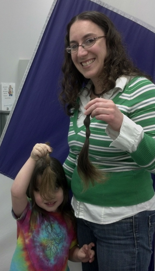 Getting our hair cut to donate! 