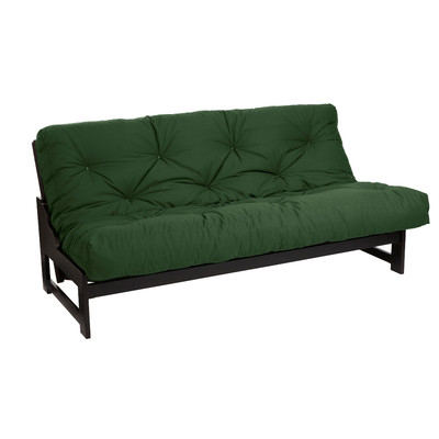 8" Cotton and Foam Futon Mattress Color: Hunter Green, Size: Full