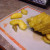 Step Six: Then cut each slice in half, remembering to cut out the hard center of each piece