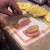Step Eight: Slice your thawed chicken into thick slices similar to your pineapple