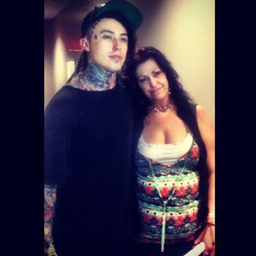 Ronnie Radke and his mother, 2013.