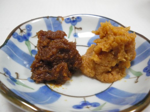 Red Miso (left) and White Miso (right)