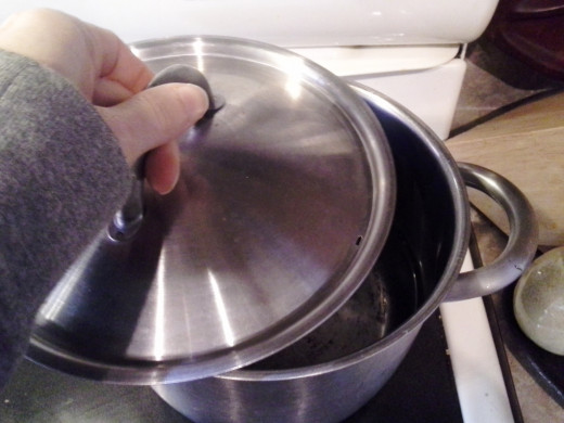 Step Two: Set your stove temperature to high heat and cover your pot