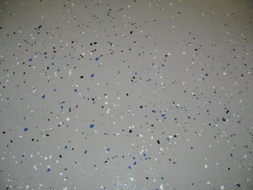 Garage floor paint with color flakes added