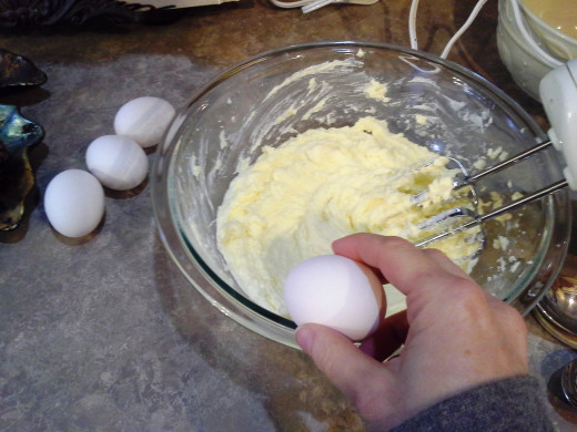 Step Five: Add your eggs to your mixture