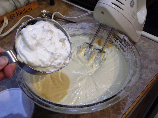 Step Sixteen: For the final ingredient, mix in your sour cream