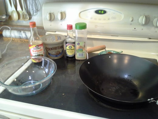 Step Four: Set out your materials and ingredients for your recipe