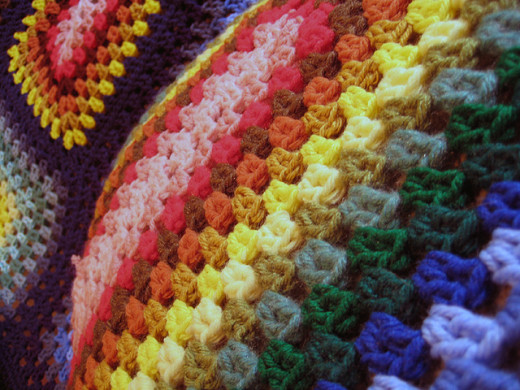 Giant Colorful Granny Square Crochet Afghan