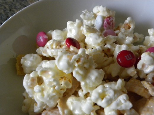 White Chocolate Valentine's Popcorn