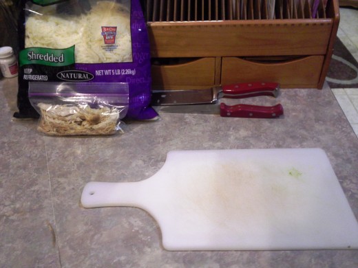 Step Twelve: Prepare your cutting board for peeling and stuffing