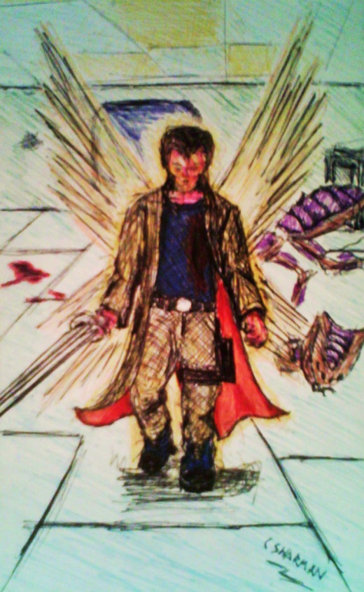 Concept art. The captain after he has be hit by over 500 years worth of life energy.
