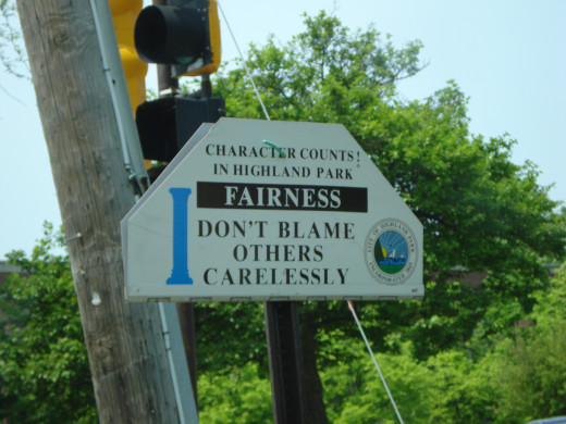 Character counts. Don't blame others carelessly. I had to take a picture of this because...well, you can't make this stuff up! It was too wordy to memorize and jot down quickly, and I didn't want to forget this gem. (For the record I wasn't driving.)