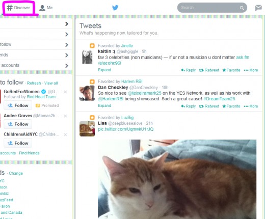 Clicking the #Discover menu will show you what's between the people you follow.