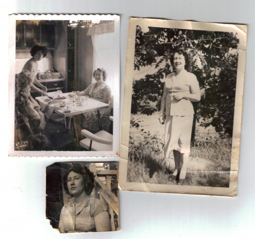 Beautiful Lena Brown, my Great-grandmother. In the top left hand corner, she sits, facing the camera, along with my grandmother (standing), and great-aunt... The one next to it, Granny-posing... and the small one, I like to think she is daydreaming.