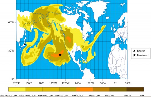 France Weather modeling of the dispersion of radioactive releases into the atmosphere on a global scale due to the "Draco Kill Shot", March 20, 2011.