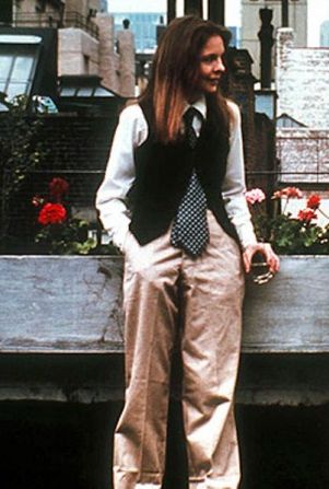 Diane Keaton, wearing her own wardrobe in 'Annie Hall,' epitomizes the relaxed feel of the tomboy style.